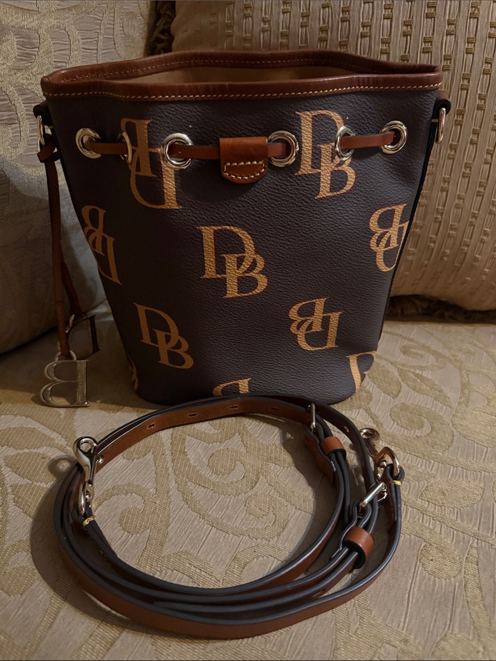 Dooney & Bourke Monogram Small Drawstring Crossbody (Style BMONO1931) preloved